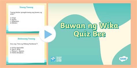 Quiz bee for buwan ng wika ppt